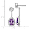 Pear Gemstone & Diamond Front/Back Earrings