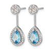 Pear Gemstone & Diamond Front/Back Earrings