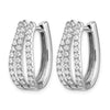 14k White Gold 1 carat Lab Grown Diamond VS/SI+ G+ Complete Hinged Hoop Earrings