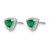Trillion Gemstone and Diamond Halo Earrings