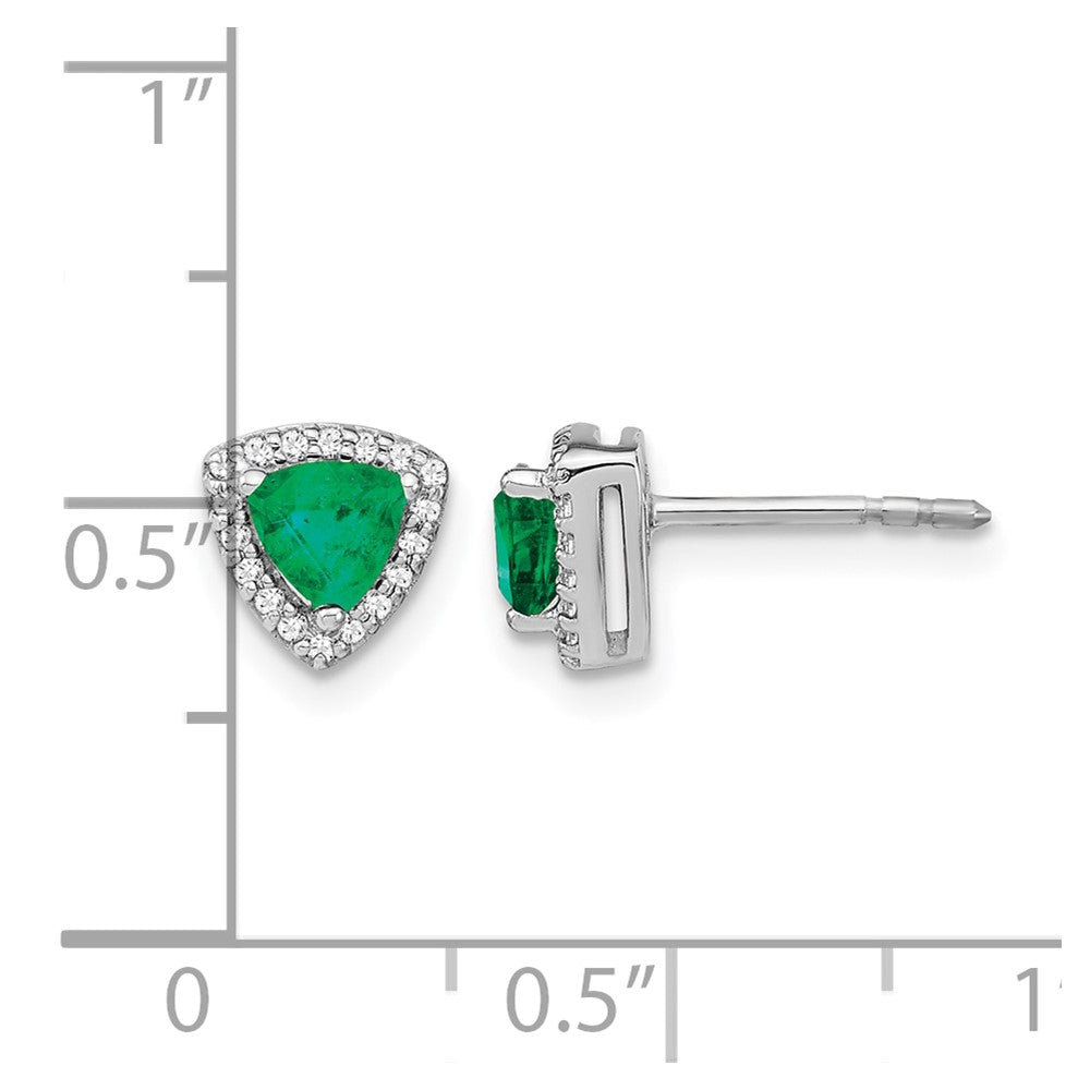 Trillion Gemstone and Diamond Halo Earrings