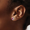 Trillion Gemstone and Diamond Halo Earrings