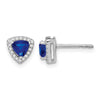 Trillion Gemstone and Diamond Halo Earrings