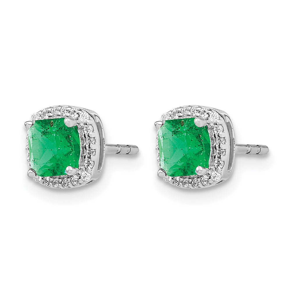 Cushion Gemstone and Diamond Halo Earrings