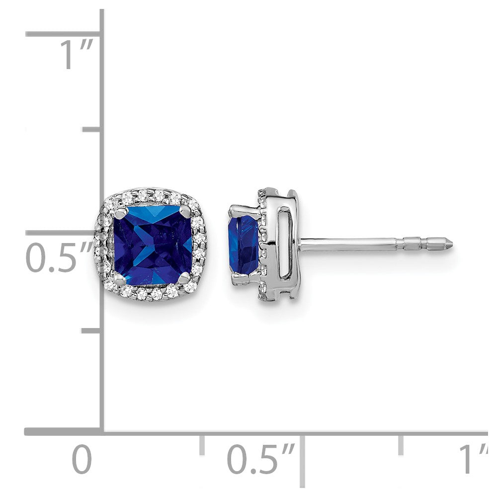 Cushion Gemstone and Diamond Halo Earrings