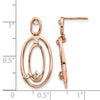 14k Rose Gold 1/5 carat Diamond Oval Dangle Post Earrings