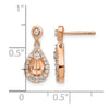 14k Rose Gold 1/3 carat Diamond Teardrop Dangle Post Earrings