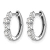 14k White Gold 1/4 carat Diamond Hinged Hoop Earrings