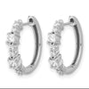 14k White Gold 1/2 carat Round/Princess Diamond Hinged Hoop Earrings
