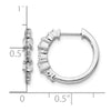 14k White Gold 1/2 carat Round/Princess Diamond Hinged Hoop Earrings