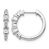 14k White Gold 1/2 carat Round/Princess Diamond Hinged Hoop Earrings