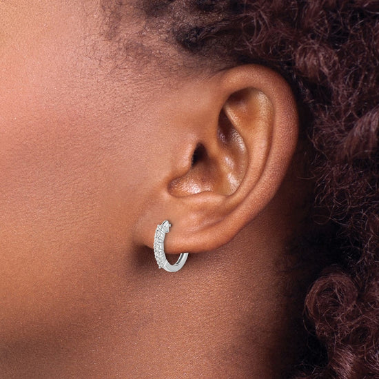 Gold Diamond Hinged Hoop Earrings