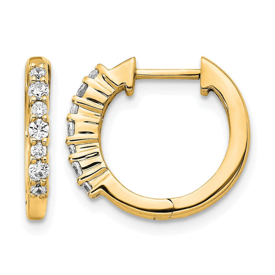 Gold Diamond Hinged Hoop Earrings