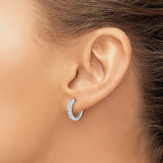Gold Diamond Hinged Hoop Earrings