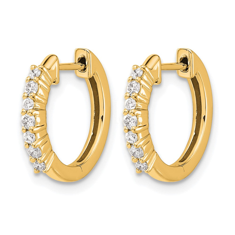 Gold Diamond Hinged Hoop Earrings