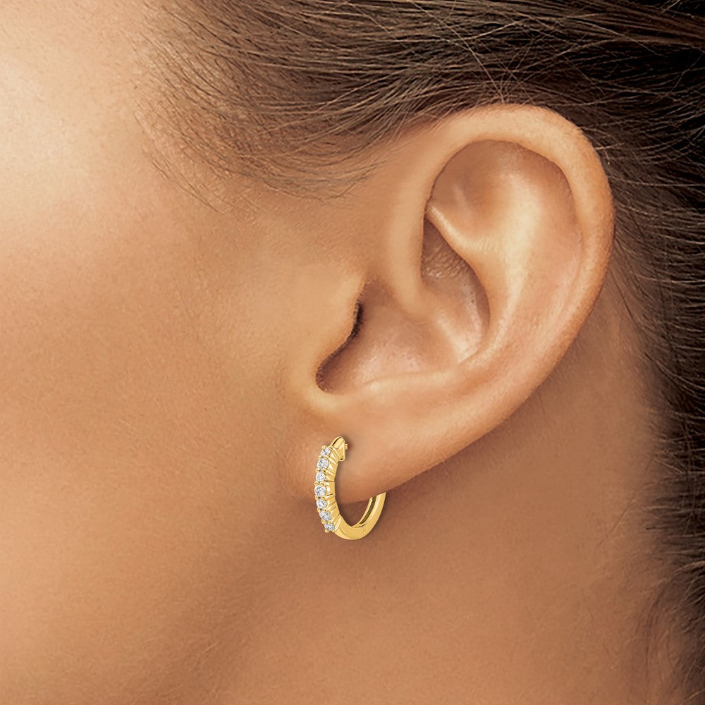 Gold Diamond Hinged Hoop Earrings