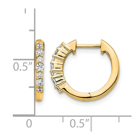 Gold Diamond Hinged Hoop Earrings
