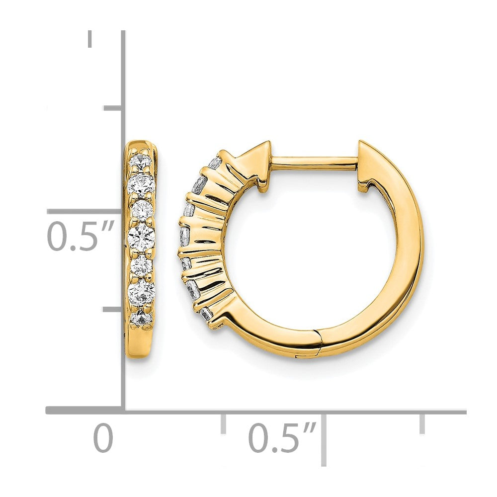 Gold Diamond Hinged Hoop Earrings