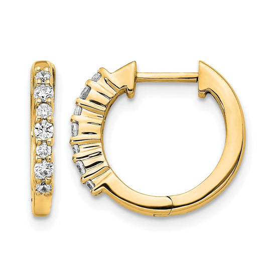 Gold Diamond Hinged Hoop Earrings