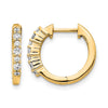 Gold Diamond Hinged Hoop Earrings