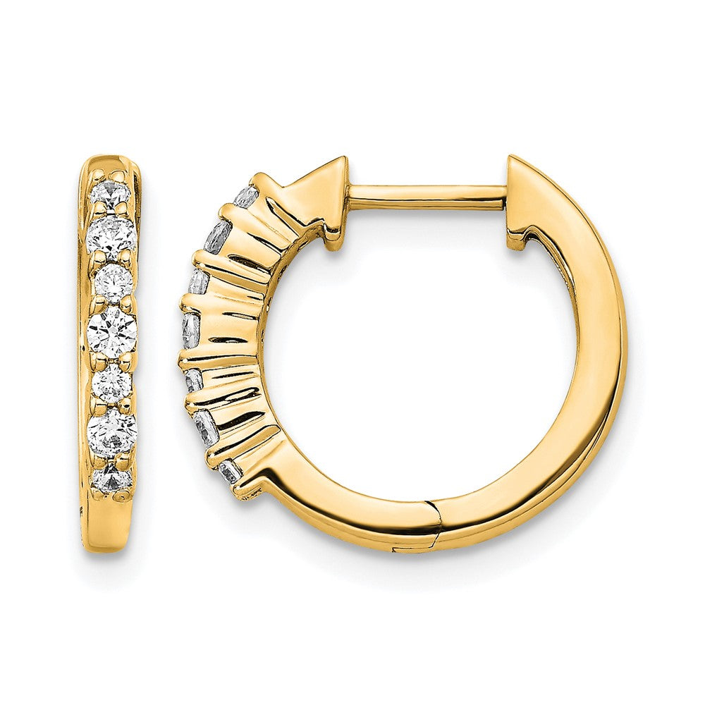 Gold Diamond Hinged Hoop Earrings