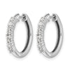 14k White Gold 1/2 carat Diamond Hinged Hoop Earrings