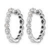 14k White Gold 1/4 carat Diamond Hinged Hoop Earrings