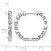 14k White Gold 1/4 carat Diamond Hinged Hoop Earrings