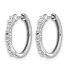 14k White Gold 1/4 carat Diamond Hinged Hoop Earrings