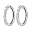 14k White Gold 1/2 carat Diamond Hinged Hoop Earrings