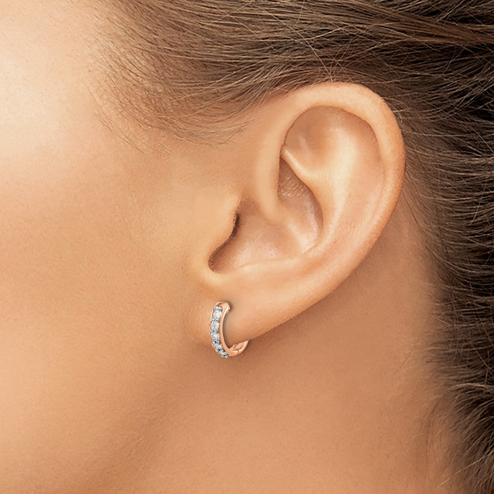 Diamond Hinged Hoop Earrings