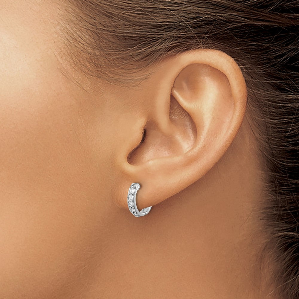Diamond Hinged Hoop Earrings