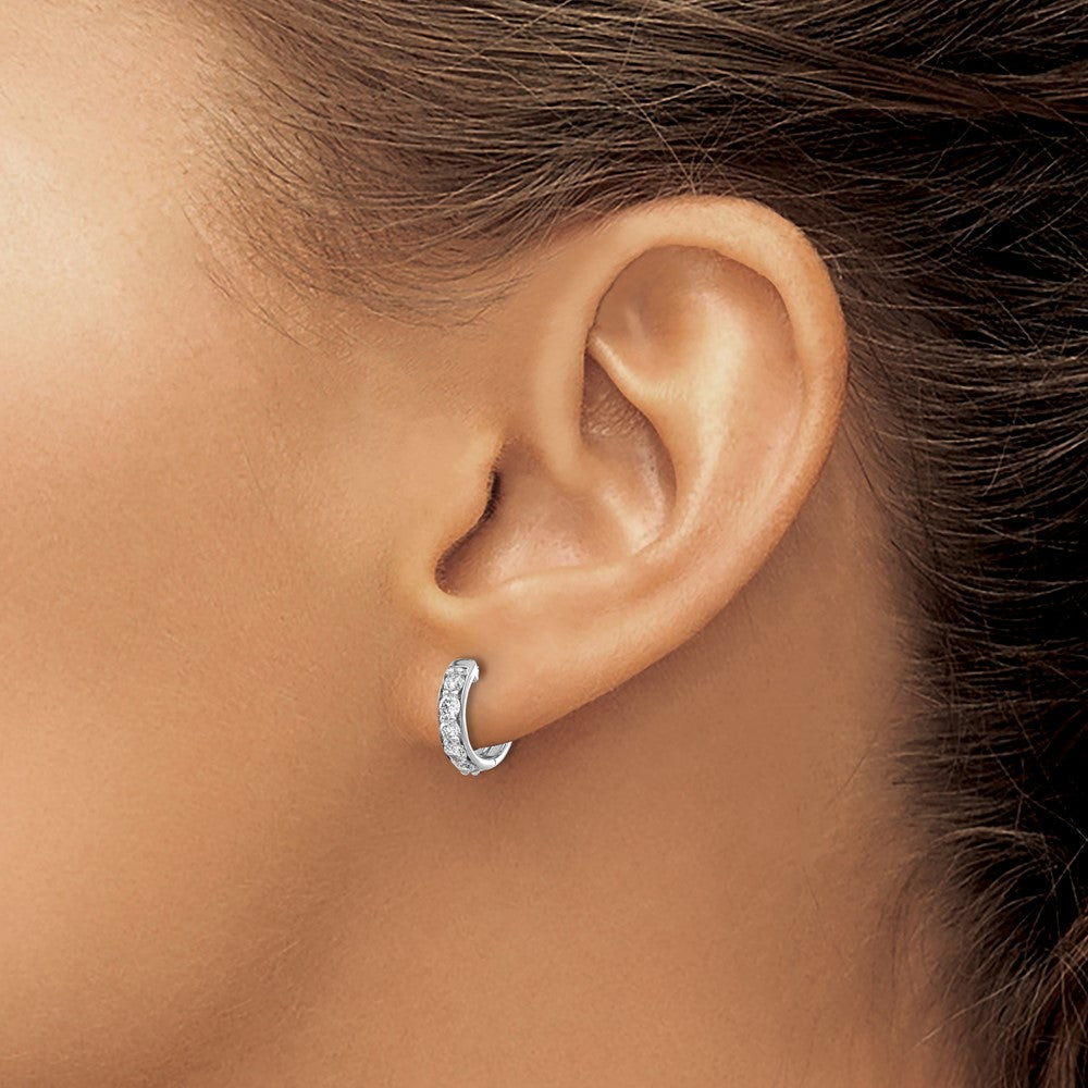 Diamond Hinged Hoop Earrings