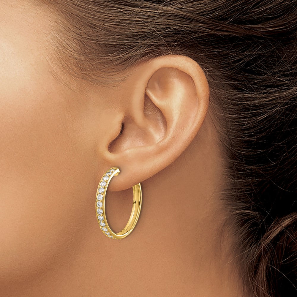 Diamond Hinged Hoop Earrings