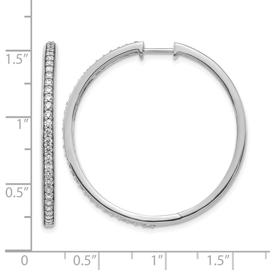 Gold Diamond Hinged Hoop Earrings