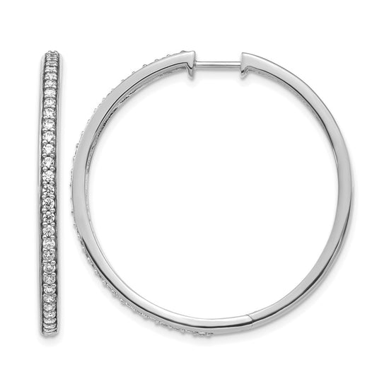 Gold Diamond Hinged Hoop Earrings