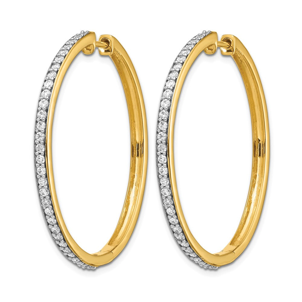 Gold Diamond Hinged Hoop Earrings