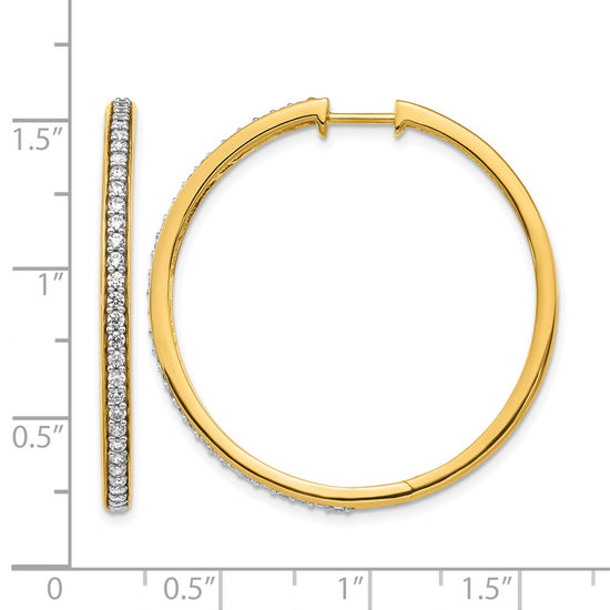 Gold Diamond Hinged Hoop Earrings