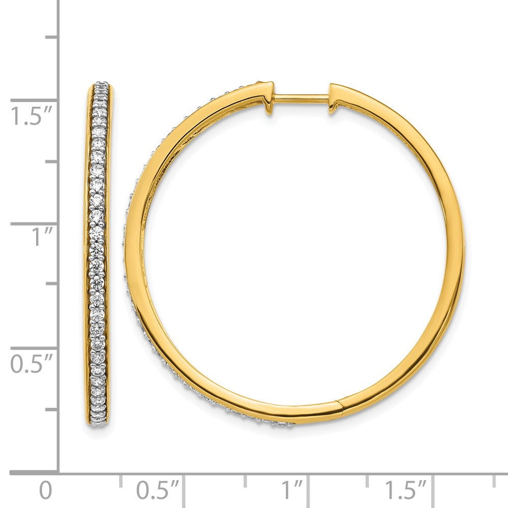 Gold Diamond Hinged Hoop Earrings