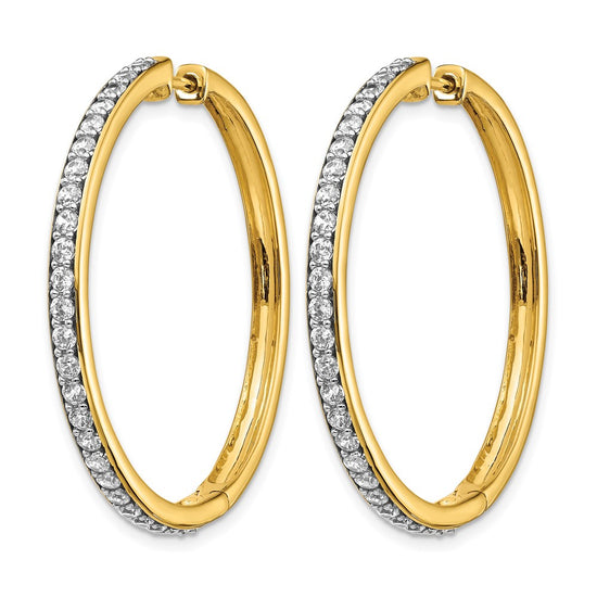 Gold Diamond Hinged Hoop Earrings