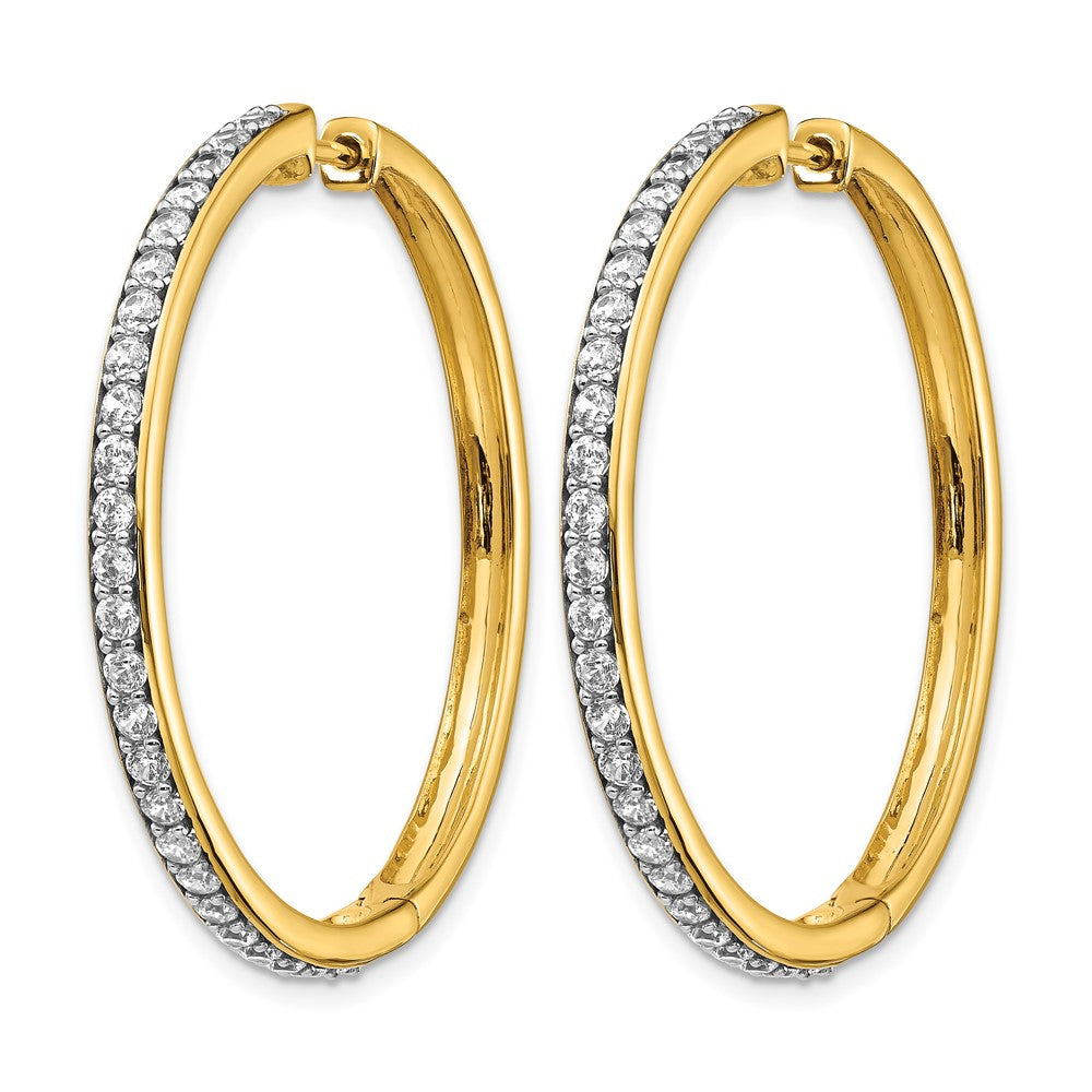 Gold Diamond Hinged Hoop Earrings