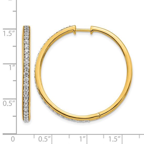 Gold Diamond Hinged Hoop Earrings