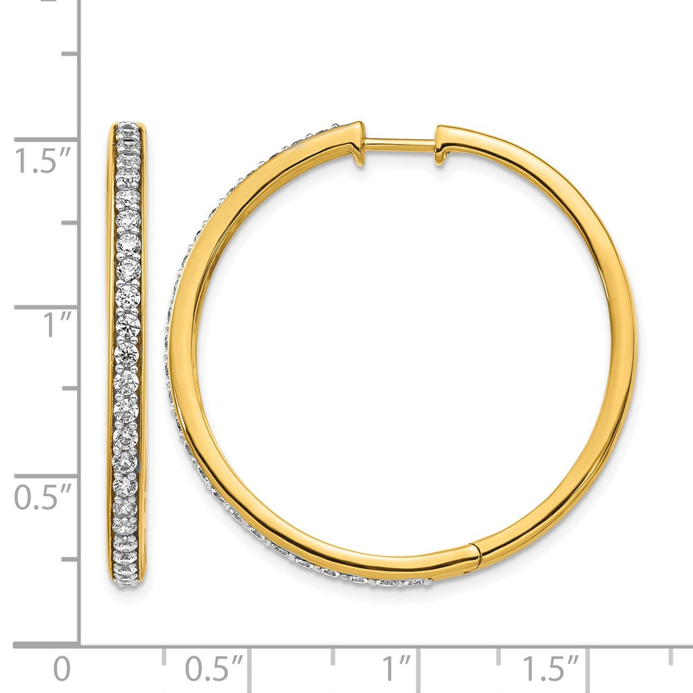 Gold Diamond Hinged Hoop Earrings