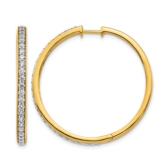 Gold Diamond Hinged Hoop Earrings