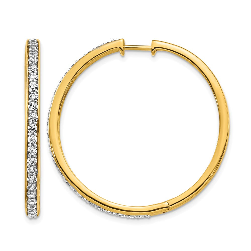 Gold Diamond Hinged Hoop Earrings