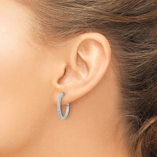 Gold Diamond Hinged Hoop Earrings