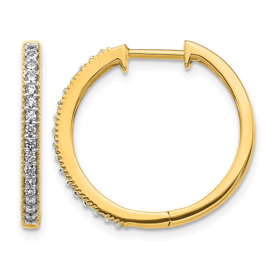 Gold Diamond Hinged Hoop Earrings