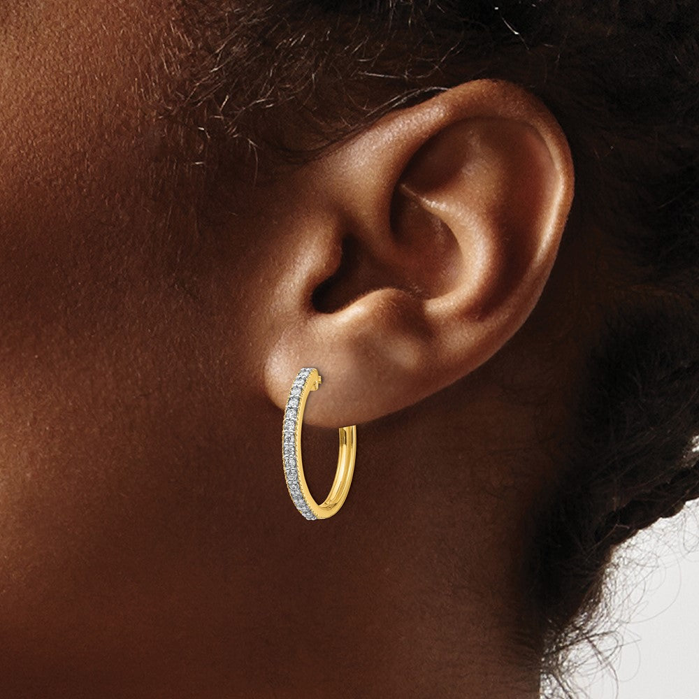 Gold Diamond Hinged Hoop Earrings