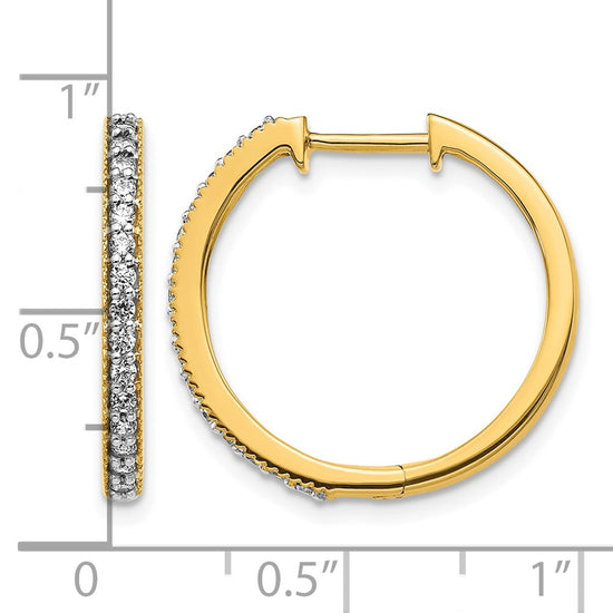 Gold Diamond Hinged Hoop Earrings