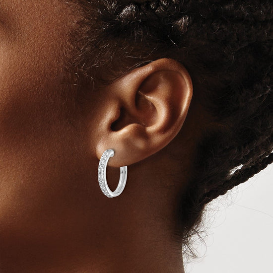 Gold Diamond Hinged Hoop Earrings